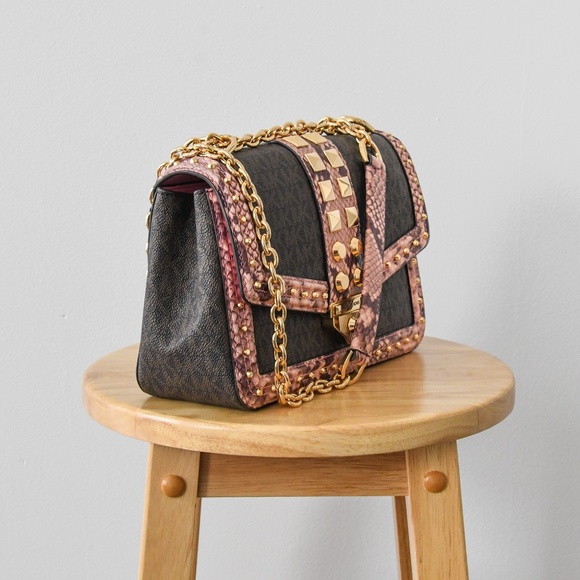 Michael Kors Crossbody Handbag- Chains and Studs - Picture 3 of 4